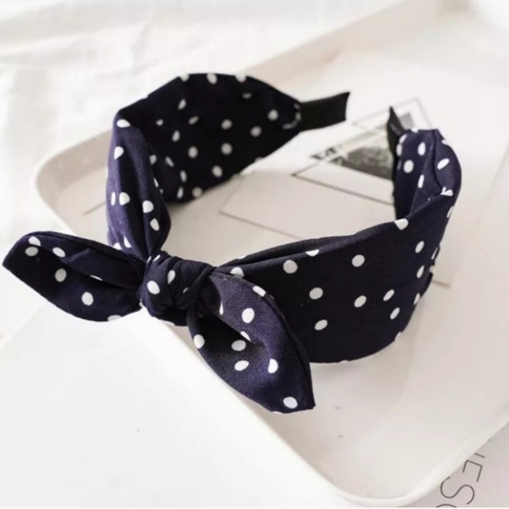 Head Band Hairband Bow Polka Dots